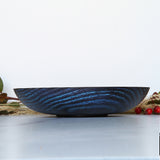 Charred Red Oak Bowl with Blue Embellishment