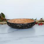 Charred Red Oak Bowl, Textured, Gold Leaf Embellishment