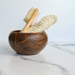 Mexican Bocote Bowl, shown with bath exfoliator, 5.5" x 3"