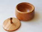 White Oak Lidded Box, Lid off, Top isometric view, 3" x 2.25"